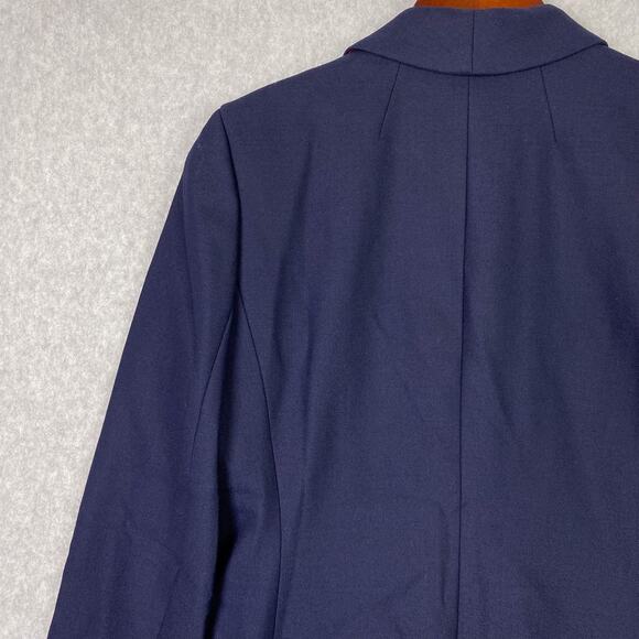 J.Crew Blazer Women's Size 4 Tall Navy Blue Wool Blend One-Button Casual Formal - Picture 8 of 11